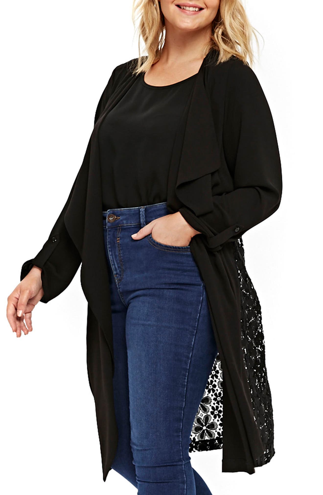 Evans Lace Back Trench Coat Nordstrom