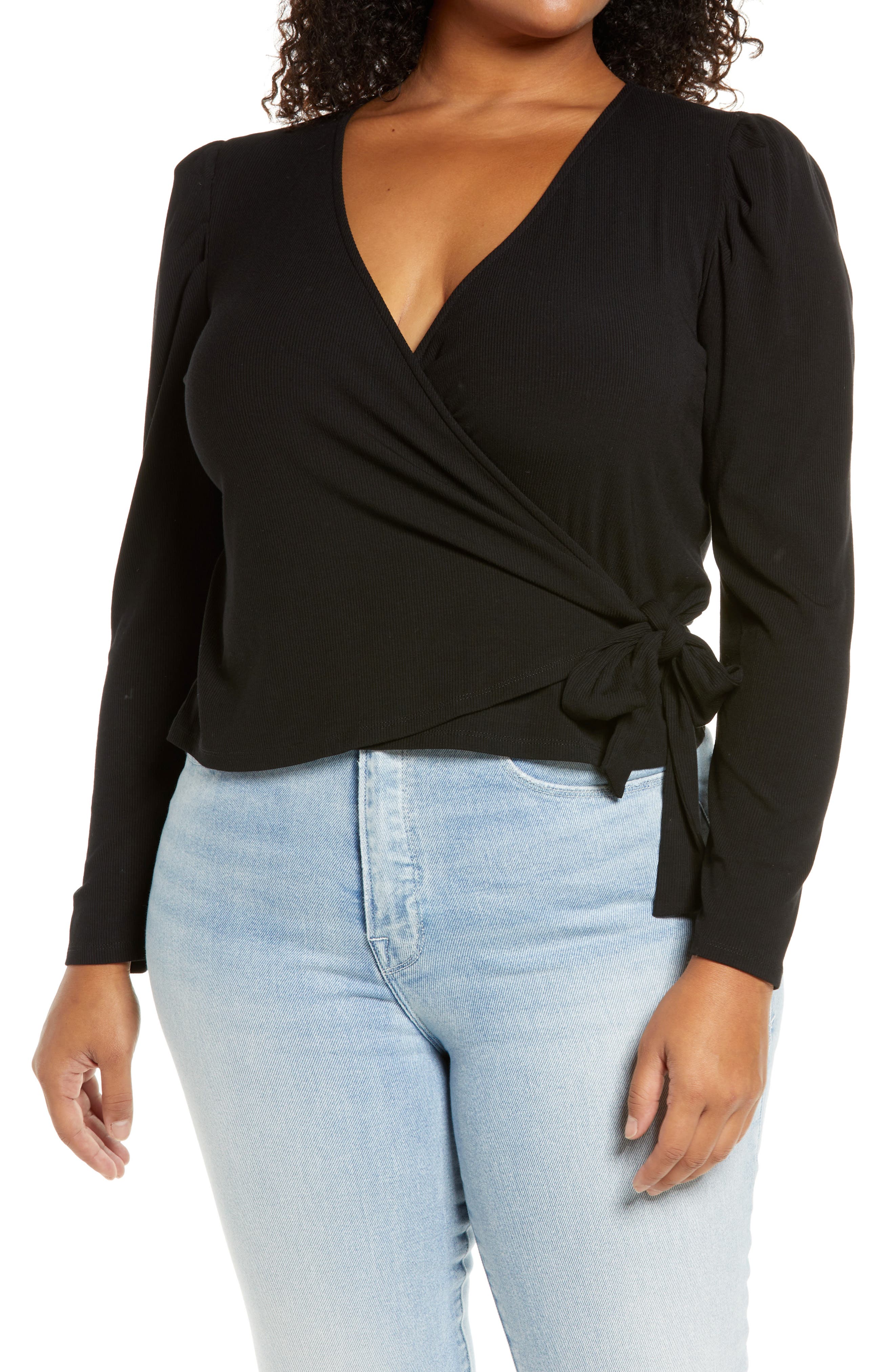 plus wrap tops