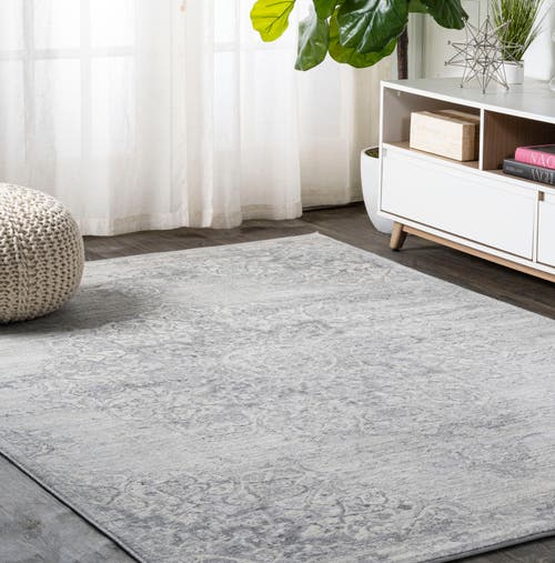 Jonathan Y Modern Persian Vintage Moroccan Medallion Area Rug In Light Gray