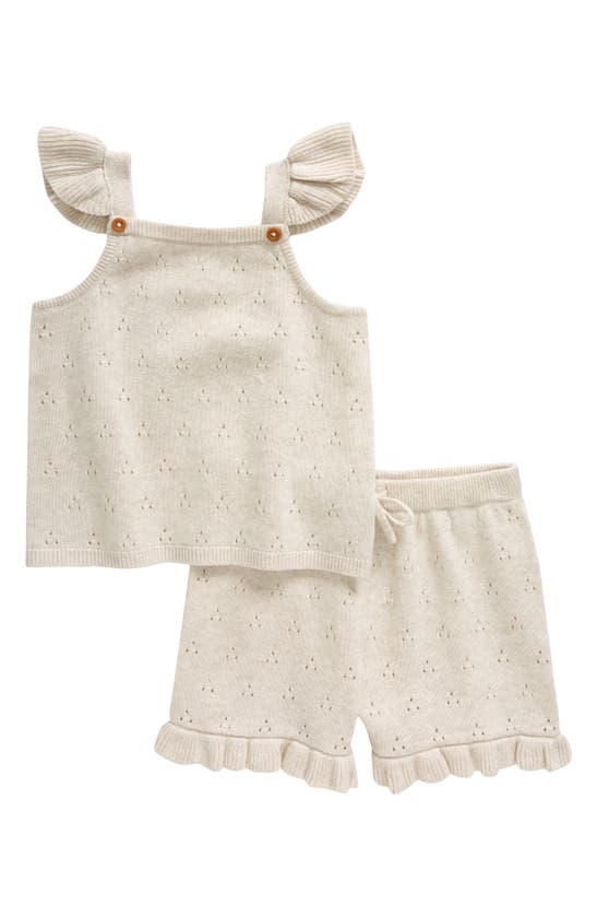 Nordstrom Babies' Cap Sleeve Sweater & Shorts Set In Neutral