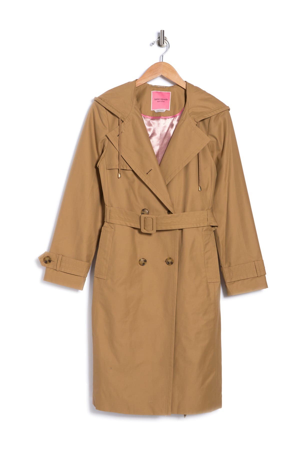 double breasted hooded trench coat