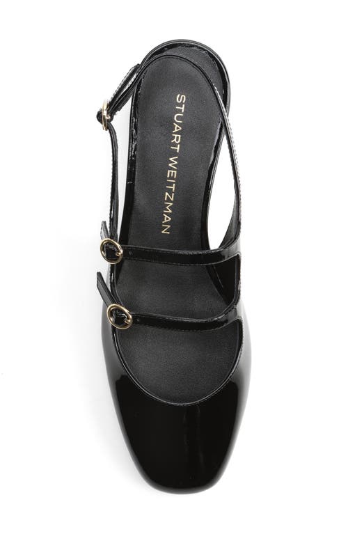 Shop Stuart Weitzman Benni Slingback Flat In Black