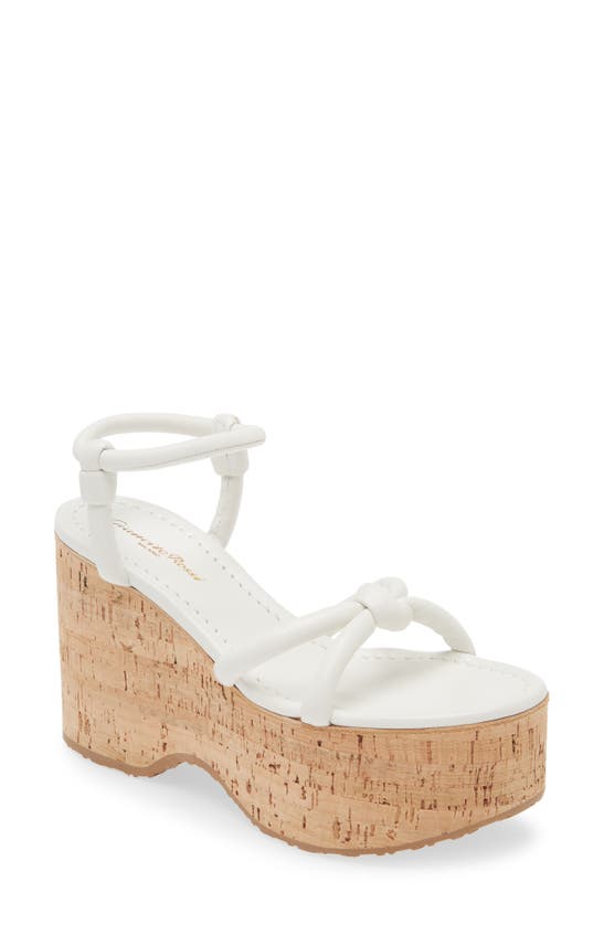Shop Gianvito Rossi Platform Wedge Sandal In Bianco