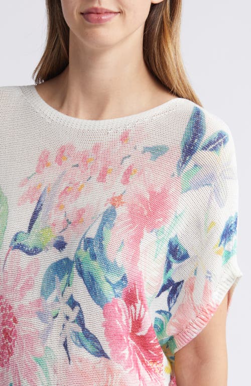 Shop Tommy Bahama Perfectly Paradise Floral Mesh Sweater In White