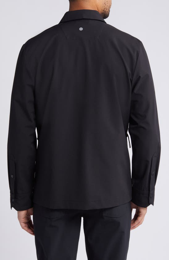 Shop Zella Stretch Shirt Jacket In Black