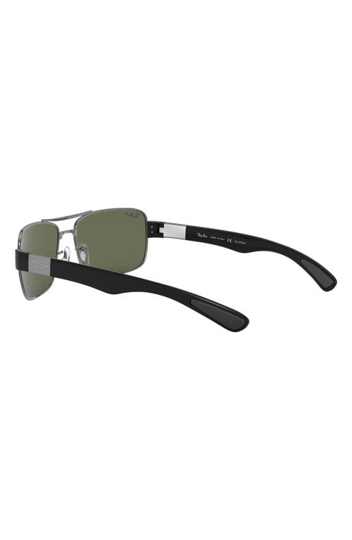 Ray Ban Ray-ban 64mm Polarized Oversize Square Sunglasses In Gunmetal/green