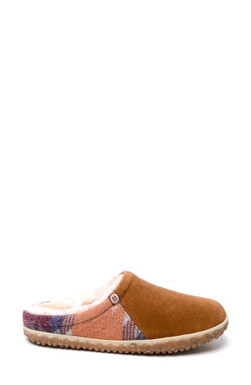 Minnetonka Tahoe Faux Fur Lined Slipper In Brown Multi