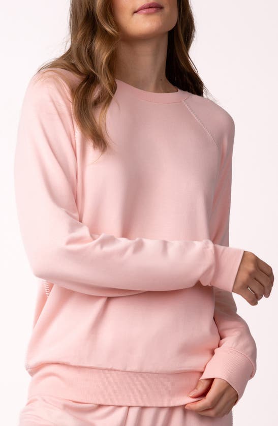 Shop Pj Salvage Baja Babe Fleece Sweatshirt In Peach Dream