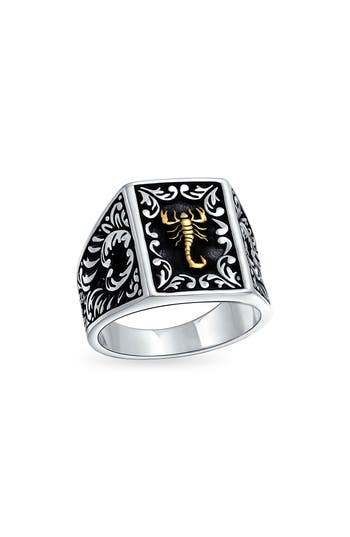 Bling Jewelry Two-tone Statement Ring In Silver