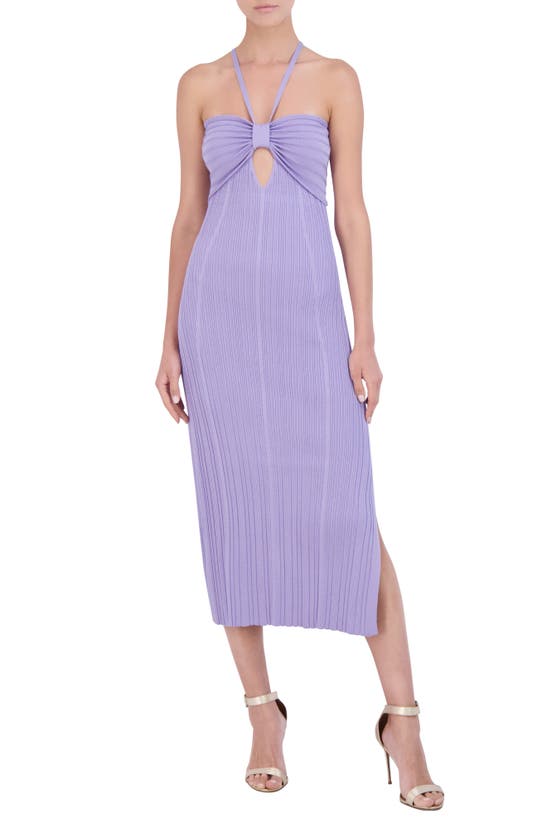 Shop Bcbg Halter Rib Dress In Lavender