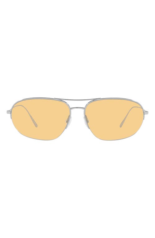 Oliver Peoples Kondor 64mm Aviator Sunglasses in Silver/California Copper