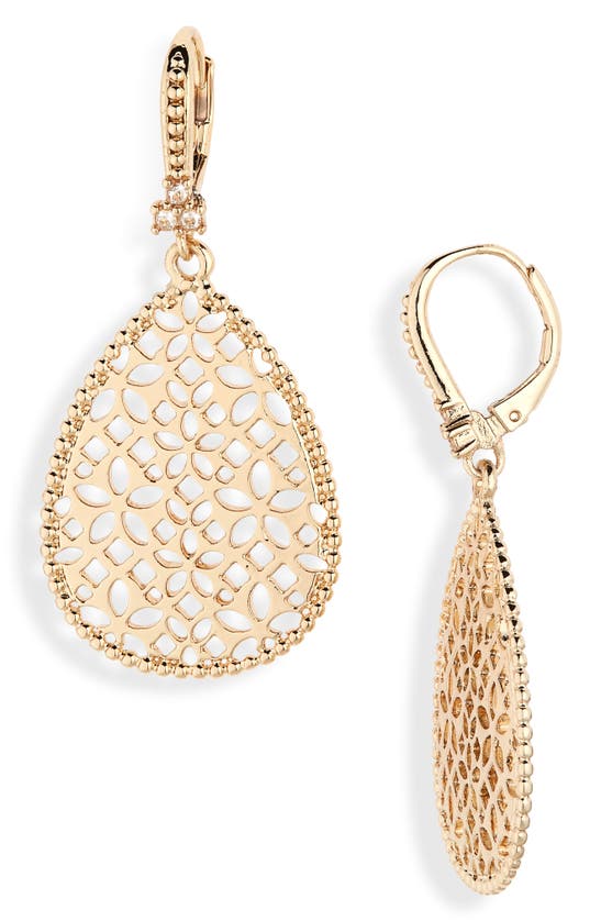 Marchesa Filigree Drop Earrings In Gold/ Gold