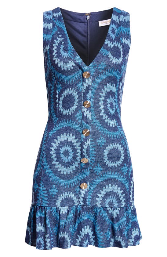 Shop Ramy Brook Kathleen Print Minidress In Spring Navy/ Crystal Blue