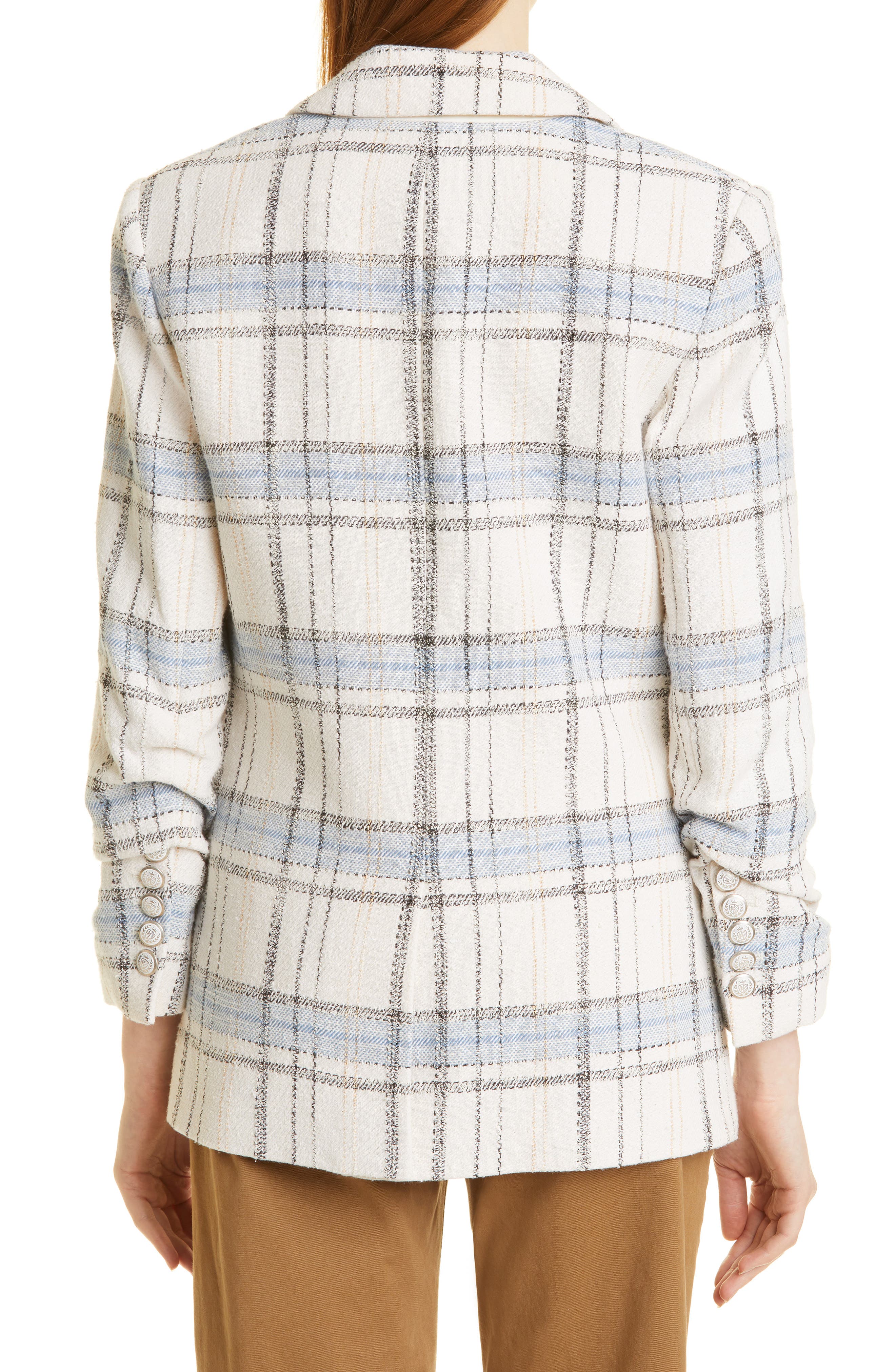 veronica beard piana plaid flannel jacket