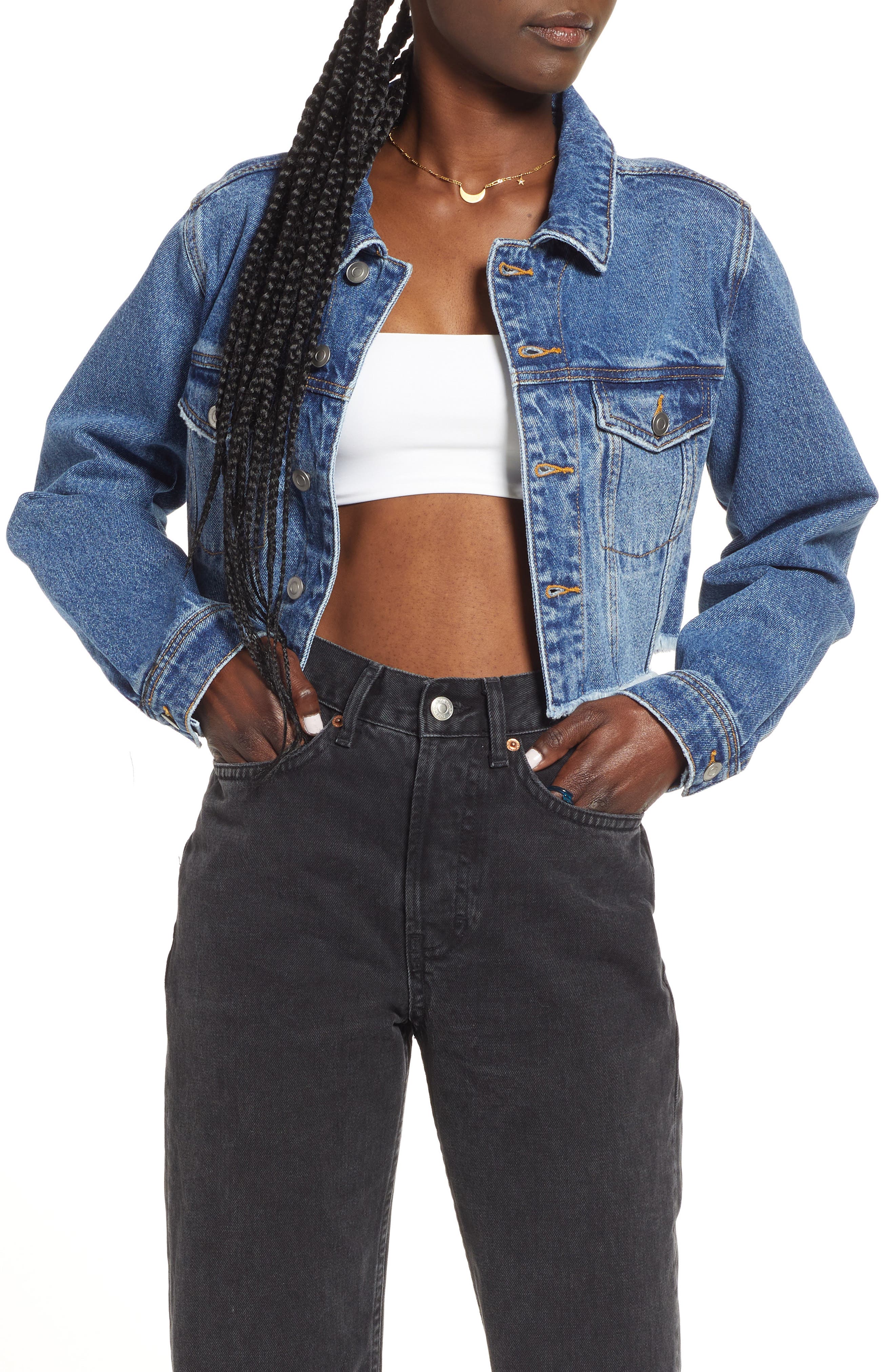 cropped denim jacket womens