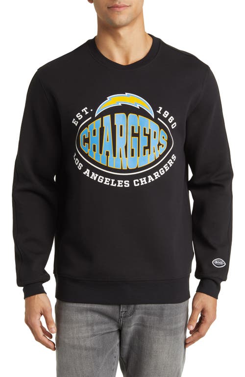BOSS x NFL Crewneck Sweatshirt in Los Angeles Chargers Black at Nordstrom, Size Large