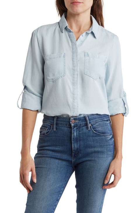 Roll-Tab Sleeve Tencel® Button-Up Shirt