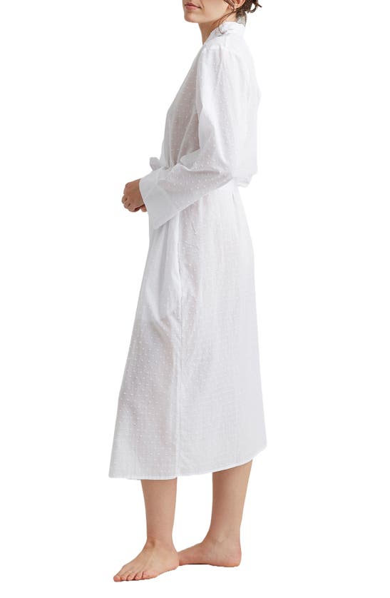 Shop Papinelle Swiss Dot Cotton Robe In White