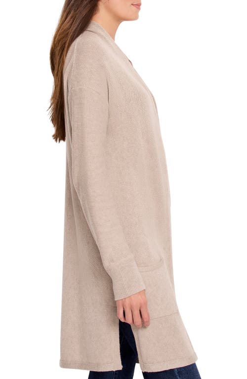 Shop Nic + Zoe Nic+zoe Everyday Long Open Front Cardigan In Malt