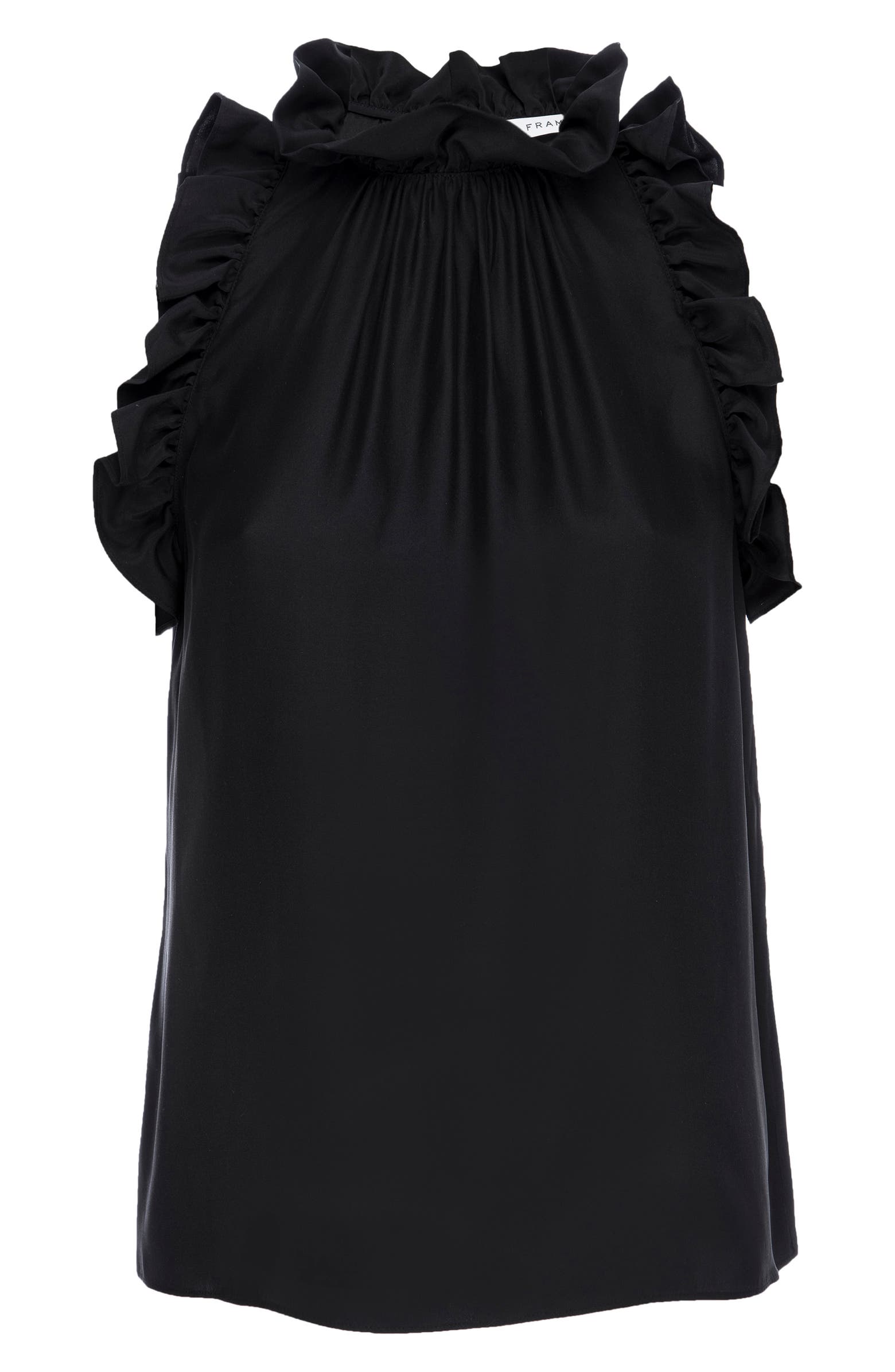 FRAME Ruffle Trim Silk Top | Nordstrom