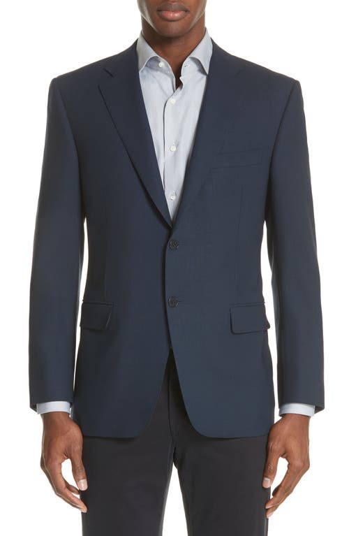 Canali Classic Fit Water Resistant Navy Wool Blazer at Nordstrom, Us