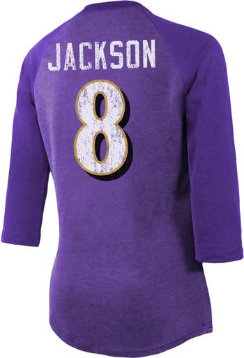 Men's Majestic Threads Lamar Jackson Black Baltimore Ravens Oversized  Player Image T-Shirt