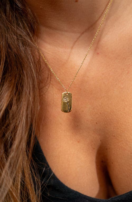 Sterling Forever Birth Flower Pendant Necklace In Gold/august