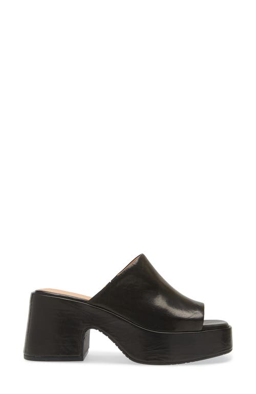 Chocolat Blu Huda Square Toe Sandal In Black Leather