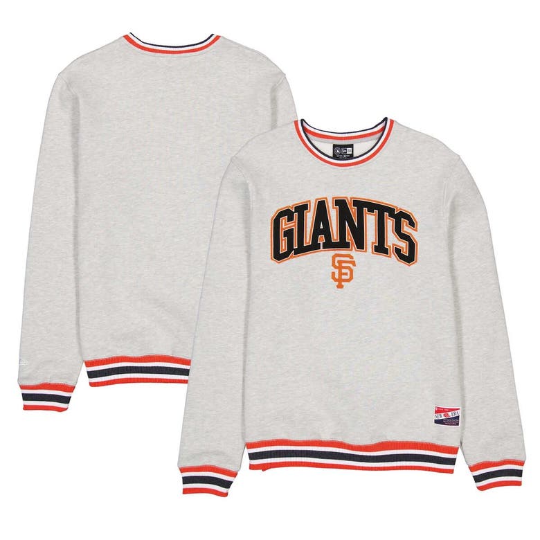 New Era Heather Gray San Francisco Giants Throwback Classic Pullover Sweatshirt