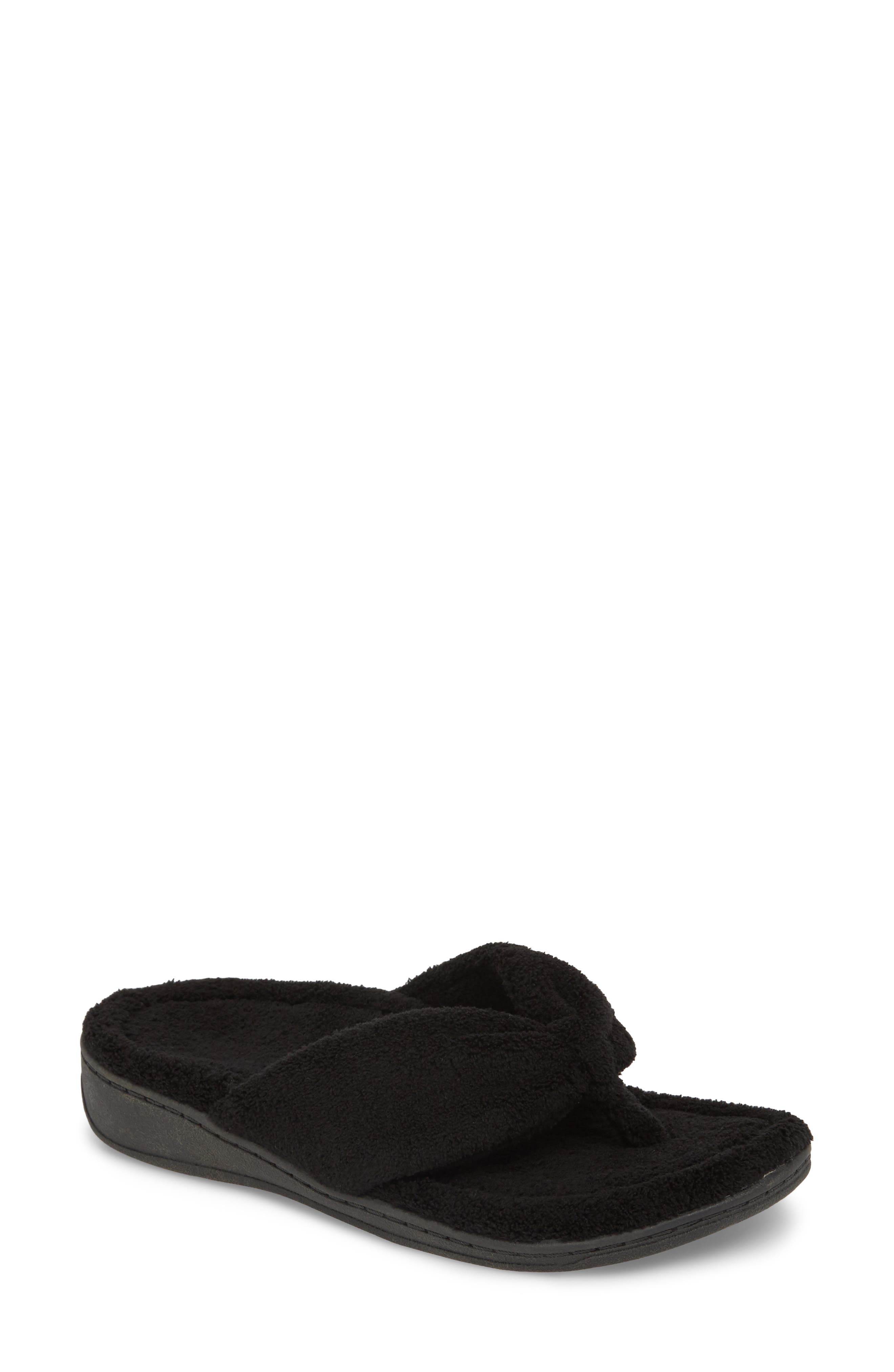 vionic black slippers