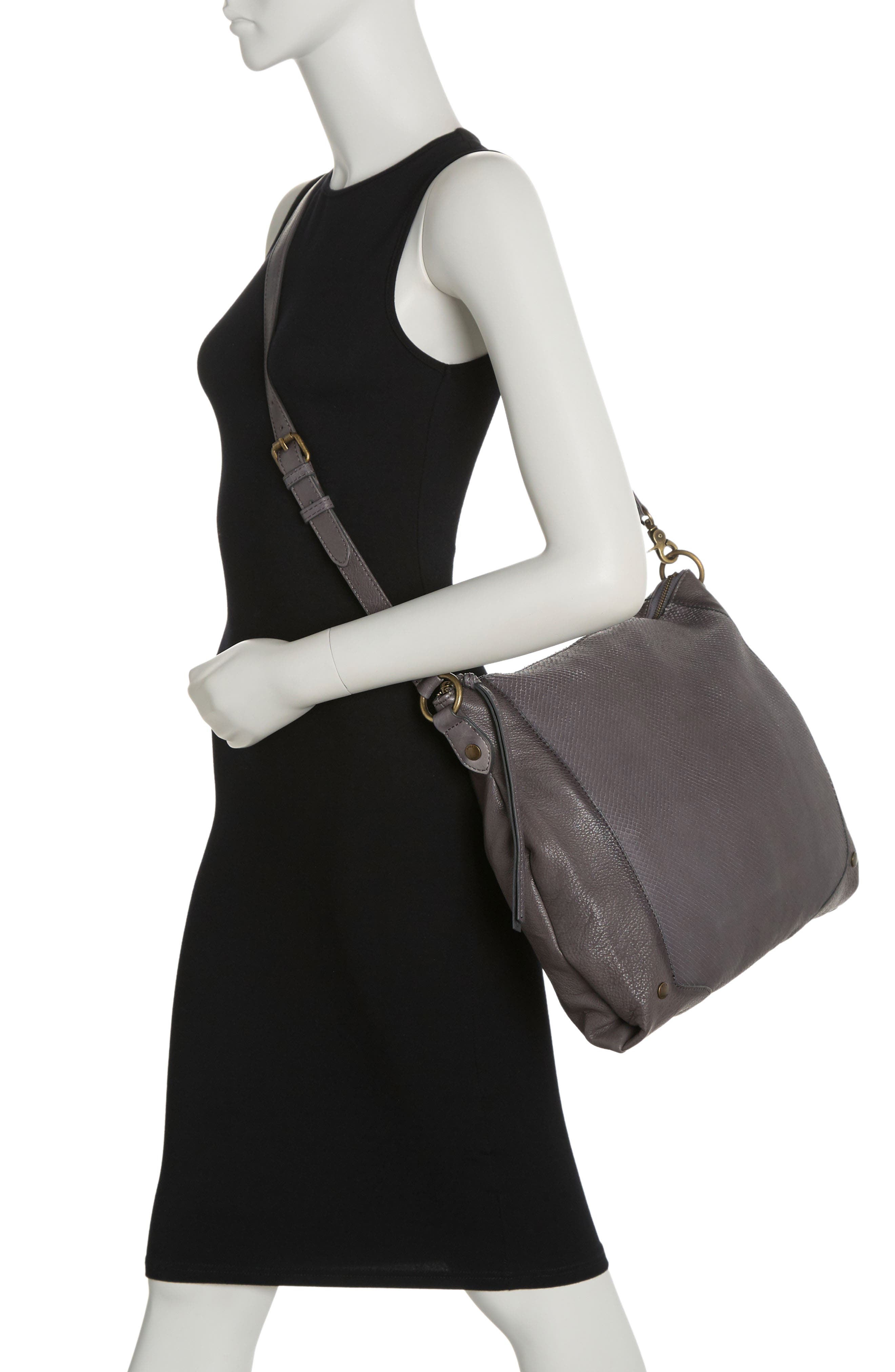 Upcycled Canvas & Leather Hobo Shoulder Bag For Women - Vintage Style, Crossbody, Multiple Pockets