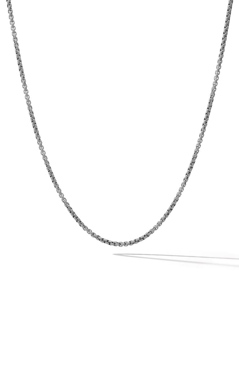 David Yurman Men's Box Chain Necklace in Sterling Silver with Blue