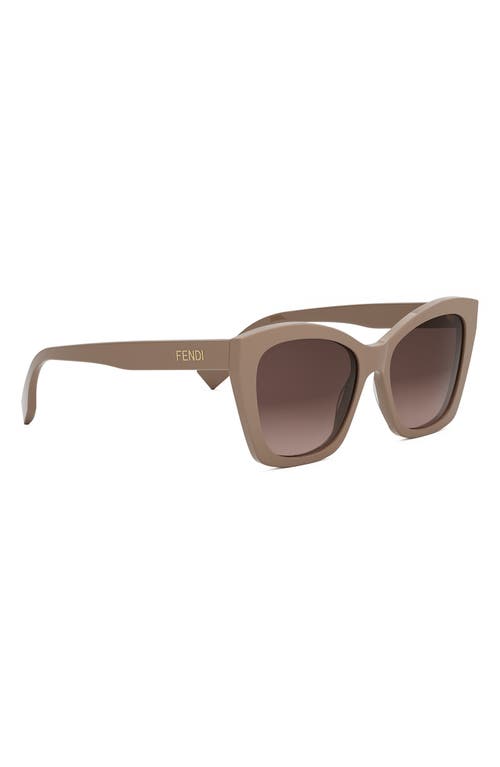 Shop Fendi ' Lettering 55mm Gradient Square Sunglasses In Shiny Light Brown/brown