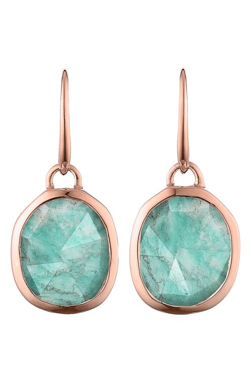 Monica Vinader Siren Semiprecious Stone Drop Earrings in Amazonite/Rose Gold at Nordstrom