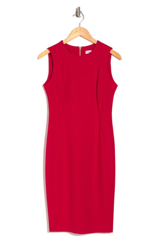 Calvin Klein Sleeveless Sheath Dress In Red