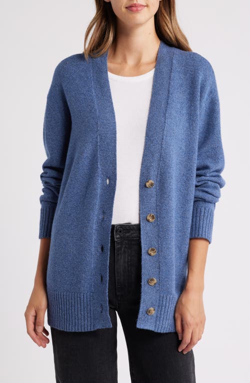 Caslonr Caslon(r) V-neck Cocoon Cardigan In Blue Heather