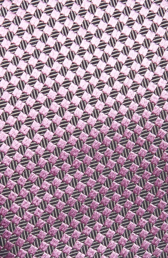 Shop Canali Geometric Pattern Silk Tie In Pink