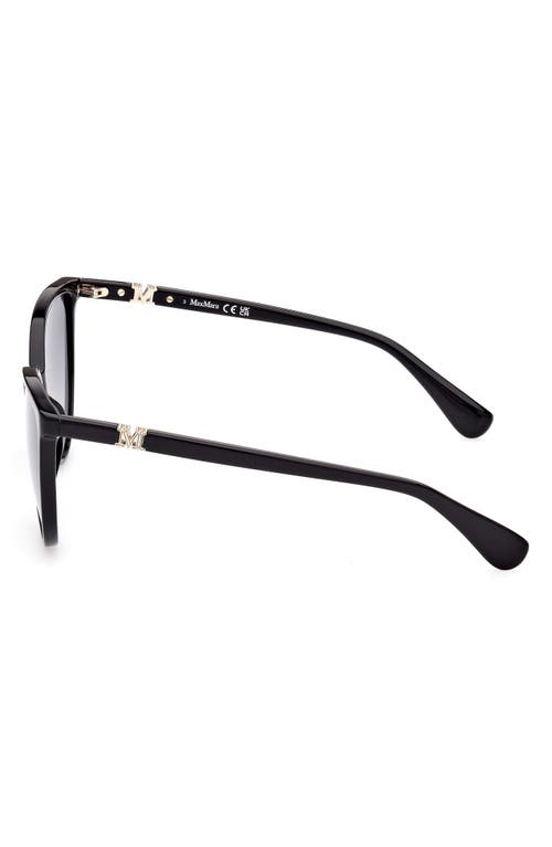 Shop Max Mara 58mm Gradient Butterfly Sunglasses In Black/smoke