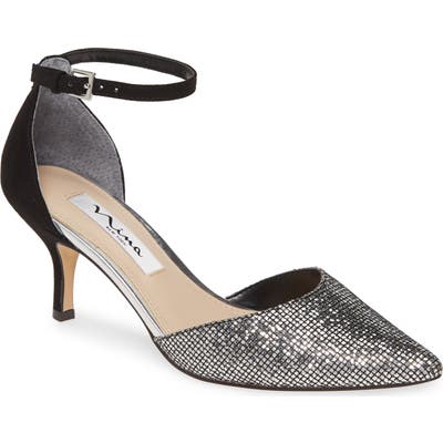 Nina Brenda Ankle Strap Pump, Metallic