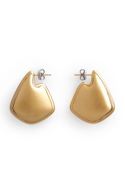 Shop Bottega Veneta Vahuo Two-tone Fin Earrings In 8119 Silver/yellow Gold