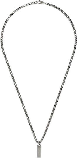 Men's Gucci Dog Tag Necklace in Sterling Silver