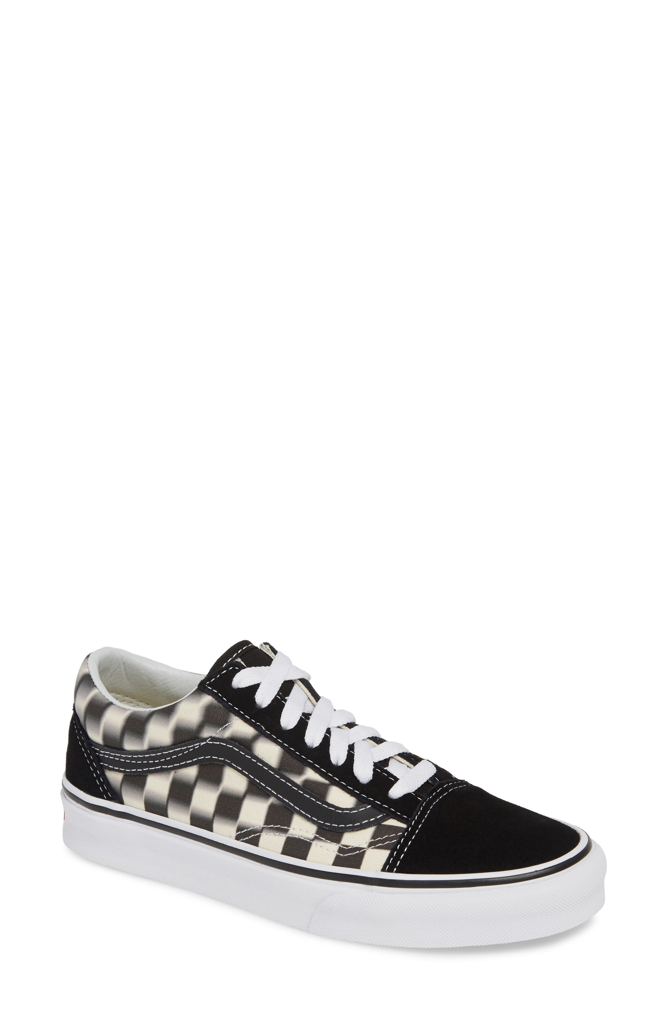 blur checkered vans