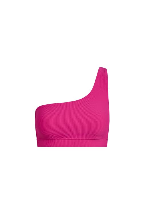 Off Shoulder Rib Bra in Pink Yarrow