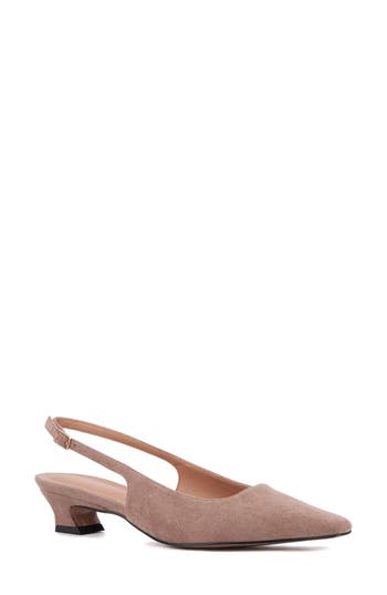 Torgeis Slingback Kitten Heel Pump In Taupe