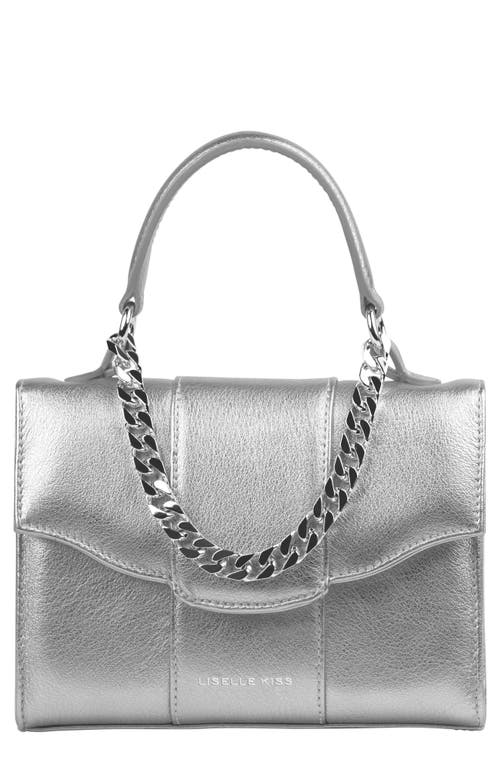 Meli Leather Top Handle Bag in Silver/Silver