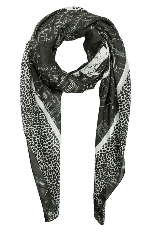 AllSaints Women's Anita Leopard Print Jacquard Scarf, Animal Brown