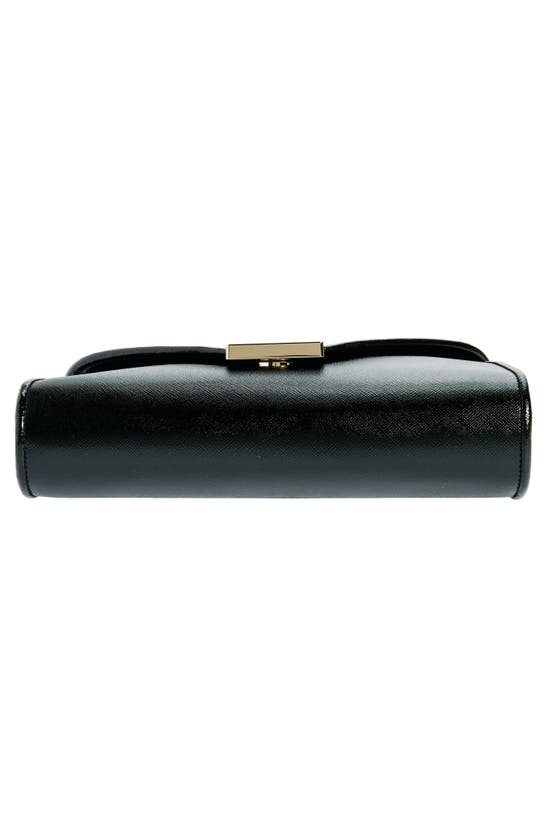 Kate Spade Anna Medium Envelope Leather Convertible Clutch In Black