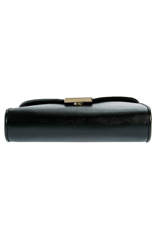 Shop Kate Spade Anna Medium Envelope Leather Convertible Clutch In Black