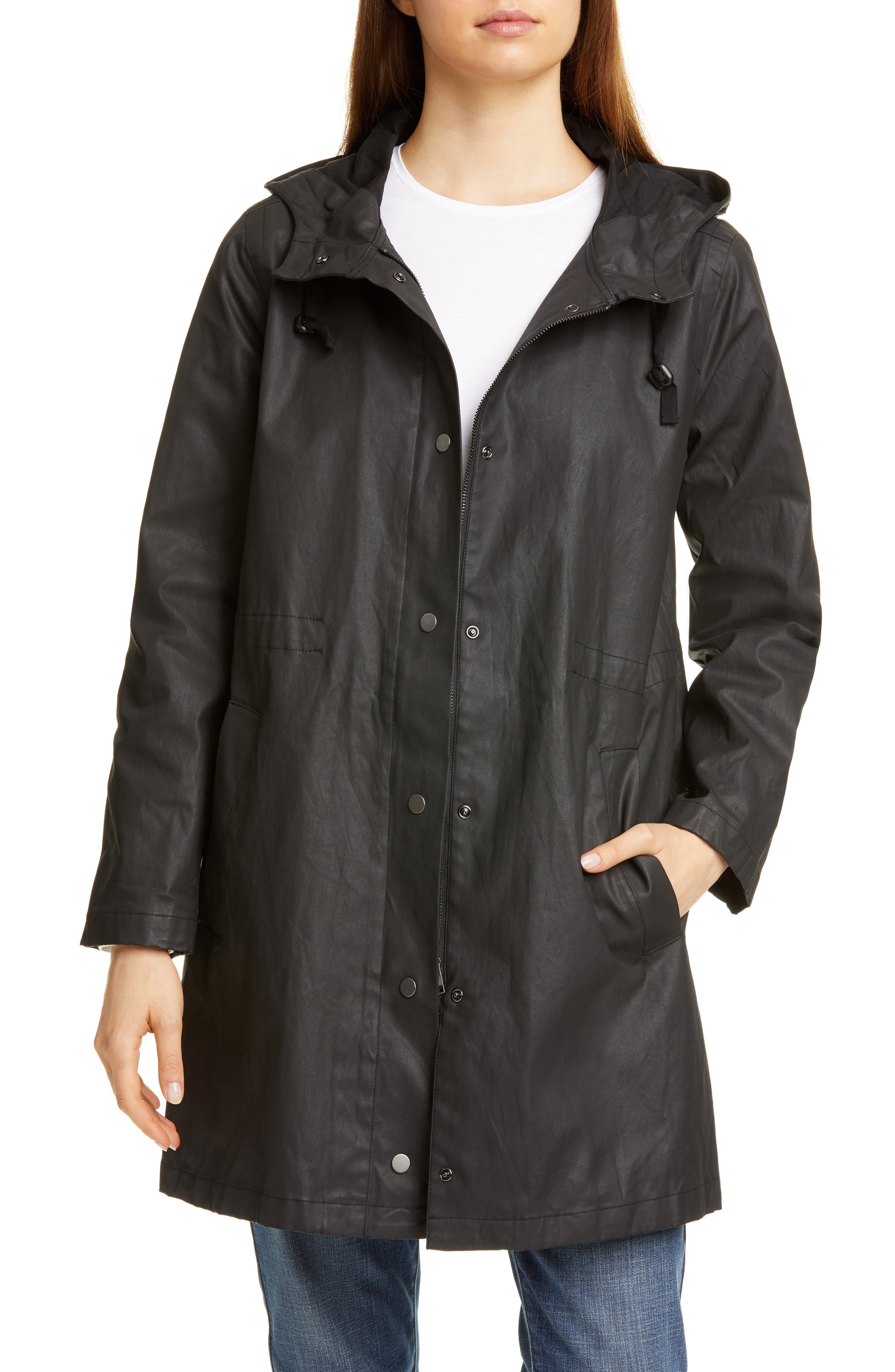 eileen fisher raincoat hooded