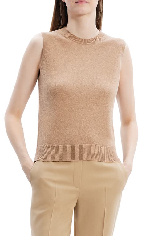 Shop Theory Cashmere Sleeveless Sweater In Royal Camel